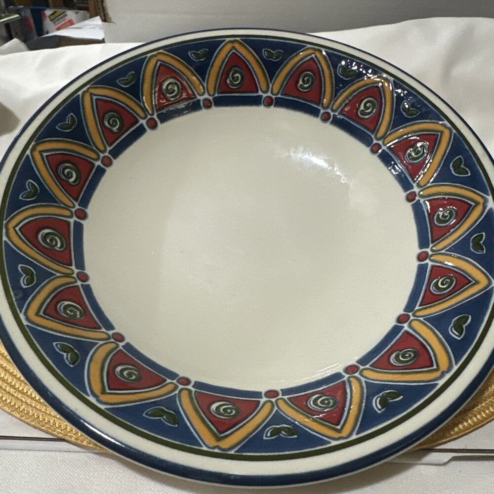 Five Pier 1 England Angleterre 8 .5" Soup Bowl Marrakesh Geometric Mosaic